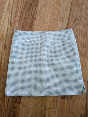Women's White & Tan Patterned Stretch Skirt Size 10